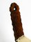Sgabello Mid-Century in legno a tre gambe con schienale e pelle di vacchetta nera e marrone, anni '50, Immagine 8