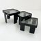 Tables Gigognes Noires par Gianfranco Frattini pour Cassina, 1970s, Set de 3, Set de 3 2