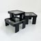 Tables Gigognes Noires par Gianfranco Frattini pour Cassina, 1970s, Set de 3, Set de 3 3