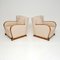 Art Deco Finnish Satin Birch Armchairs, 1930s, Set of 2 3