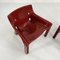 Burgundy Vicario Lounge Chairs by Vico Magistretti for Artemide, 1970s, Set of 2, Image 7