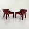 Burgundy Vicario Lounge Chairs by Vico Magistretti for Artemide, 1970s, Set of 2 2