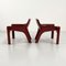 Burgundy Vicario Lounge Chairs by Vico Magistretti for Artemide, 1970s, Set of 2 3