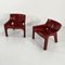 Burgundy Vicario Lounge Chairs by Vico Magistretti for Artemide, 1970s, Set of 2 6