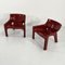 Burgundy Vicario Lounge Chairs by Vico Magistretti for Artemide, 1970s, Set of 2, Image 6