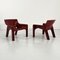 Burgundy Vicario Lounge Chairs by Vico Magistretti for Artemide, 1970s, Set of 2 4