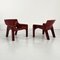 Burgundy Vicario Lounge Chairs by Vico Magistretti for Artemide, 1970s, Set of 2, Image 4