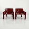 Burgundy Vicario Lounge Chairs by Vico Magistretti for Artemide, 1970s, Set of 2, Image 1