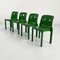 Grüne Selene Stühle von Vico Magistretti für Artemide, 1970er, 4er Set 1