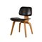 DCW Dining Chair in Ash with Dark Brown Leather Seat by Charles & Ray Eames for Vitra, 1990s 1