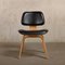 DCW Dining Chair in Ash with Dark Brown Leather Seat by Charles & Ray Eames for Vitra, 1990s 2