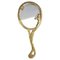 Espejo de mano con marco de latón dorado, años 80, Imagen 1