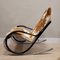 Rocking Chair en Cuir de Vachette, Acier et Bois Noir par Paul Tuttle, 1972 25