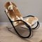 Rocking Chair en Cuir de Vachette, Acier et Bois Noir par Paul Tuttle, 1972 1