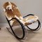 Swiss Rocking Chair in Cowleather, Steel and Black Wood by Paul Tuttle, 1972 18