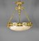 Antique Napoleon III French Empire Chandelier in Bronze and Alabaster, Image 2