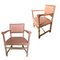 Vintage Spanish Wood Armchairs, Set of 2 1