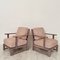 German Art Deco Upholstered Oak Lounge Chairs, 1920s, Set of 2 5