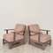 German Art Deco Upholstered Oak Lounge Chairs, 1920s, Set of 2, Image 5