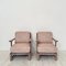 German Art Deco Upholstered Oak Lounge Chairs, 1920s, Set of 2 2