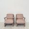 Set of German Art Deco Upholstered Oak Lounge Chairs, 1920s 2