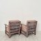 Set of German Art Deco Upholstered Oak Lounge Chairs, 1920s 10