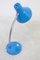 Lámpara de mesa de cuello de ganso azul de Szarvasi, años 70, Imagen 2