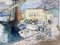 Heinrich Heuser, Unfinished Study of a Harbor View, Port of Ischia, 1950, Watercolor, Image 1