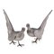 20th Century Silver Pheasant Statues, 1930s, Set of 2 1