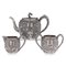 19th Century Chinese Silver Cherry Blossom Tea Set by Wang Hing, 1890s, Set of 3 1