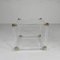 Hollywood Regency Coffee Table Acrylic Glass in Glass & Brass, 1970s 5