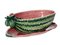 Watermelon Bowl with Ceramic Airbrush Plate, Italy, 1950s, Set of 2 2
