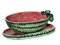 Watermelon Bowl with Ceramic Airbrush Plate, Italy, 1950s, Set of 2 1