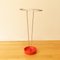 Vintage Chrome-Plated Umbrella Stand with Red Shell by Franz Hagenauer, 1950s 1