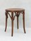 Mid-Century Bentwood Stool with Wooden Seat, 1950s, Image 1