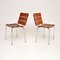 Vintage Italian Leather & Chrome Stripe Chairs by Giancarlo Vegni, 1970s, Set of 2 3