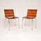 Vintage Italian Leather & Chrome Stripe Chairs by Giancarlo Vegni, 1970s, Set of 2 1