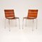 Vintage Italian Leather & Chrome Stripe Chairs by Giancarlo Vegni, 1970s, Set of 2, Image 1