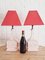 Lámparas de mesa Manises de porcelana rosa, años 60. Juego de 2, Imagen 17
