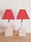 Lampes de Bureau Manises en Porcelaine Rose, 1960s, Set de 2 3