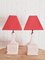 Lámparas de mesa Manises de porcelana rosa, años 60. Juego de 2, Imagen 2