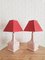 Pink Porcelain Manises Table Lamps, 1960s, Set of 2, Image 1