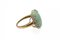 Gold Ring with Diamonds and Jade + Jade Earrings, 1960s, Set of 3 2