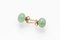 Gold Ring with Diamonds and Jade + Jade Earrings, 1960s, Set of 3, Image 7