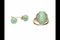 Gold Ring with Diamonds and Jade + Jade Earrings, 1960s, Set of 3 1