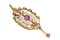 Art Nouveau Gold Pendant with Synthetic Rubies and Pearls, 1890s 2