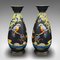 Vintage Art Deco English Kingfisher Display Vases in Satin Finish, 1930, Set of 2 1