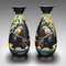 Vintage Art Deco English Kingfisher Display Vases in Satin Finish, 1930, Set of 2, Image 1