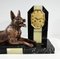 Art Deco Kaminuhr aus Marmor mit Hundefigur, 1930-1940er 5