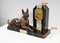 Pendule de Cheminée Art Déco en Marbre avec Figurine Chien, 1930-1940s 17